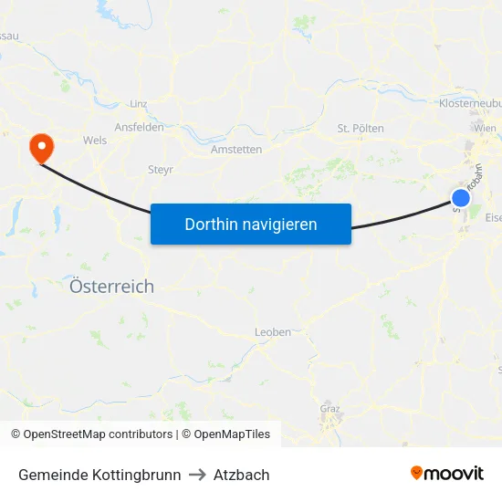 Gemeinde Kottingbrunn to Atzbach map