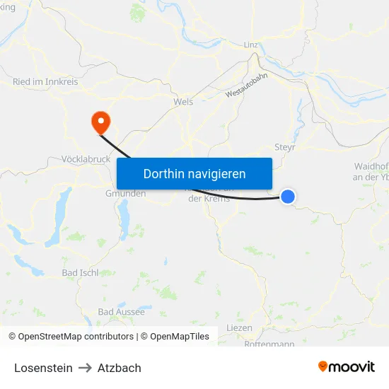 Losenstein to Atzbach map