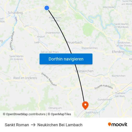 Sankt Roman to Neukirchen Bei Lambach map