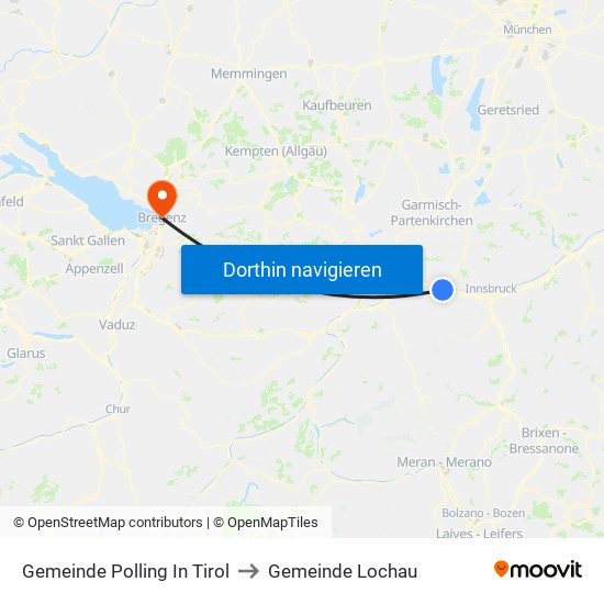 Gemeinde Polling In Tirol to Gemeinde Lochau map