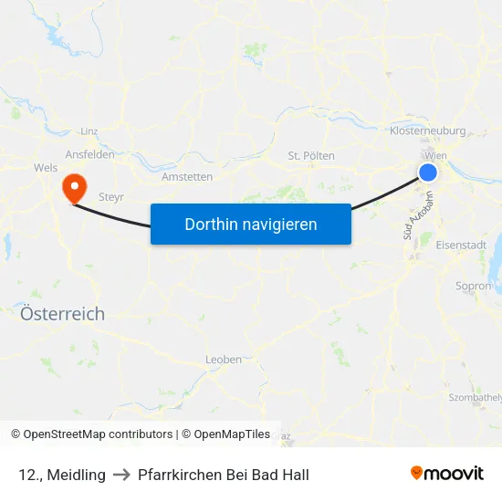 12., Meidling to Pfarrkirchen Bei Bad Hall map