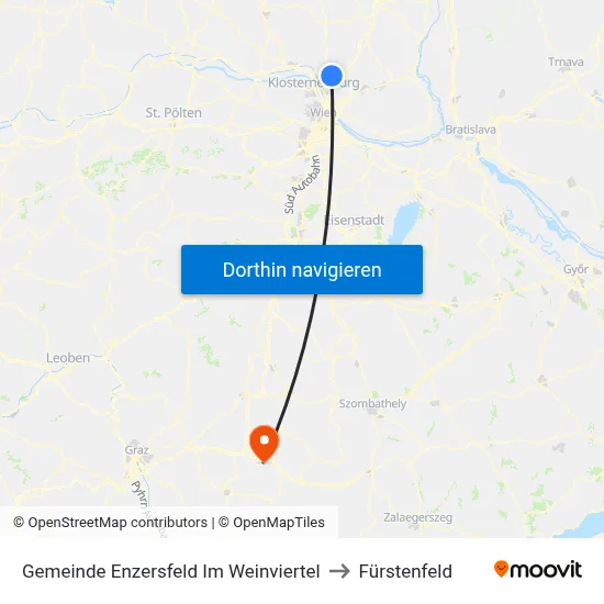 Gemeinde Enzersfeld Im Weinviertel to Fürstenfeld map