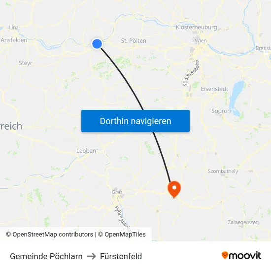 Gemeinde Pöchlarn to Fürstenfeld map