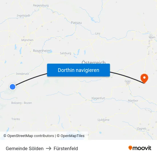 Gemeinde Sölden to Fürstenfeld map