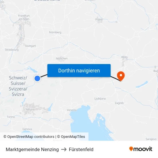 Marktgemeinde Nenzing to Fürstenfeld map