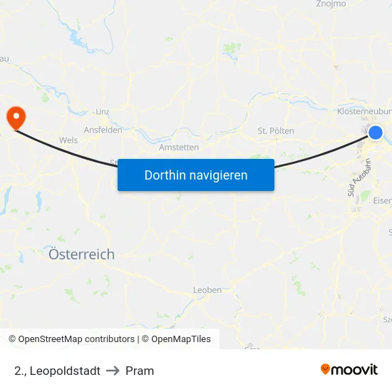 2., Leopoldstadt to Pram map