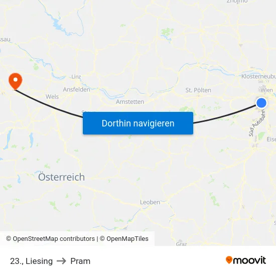 23., Liesing to Pram map