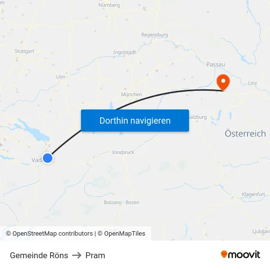 Gemeinde Röns to Pram map