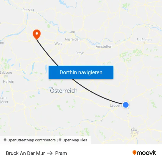 Bruck An Der Mur to Pram map