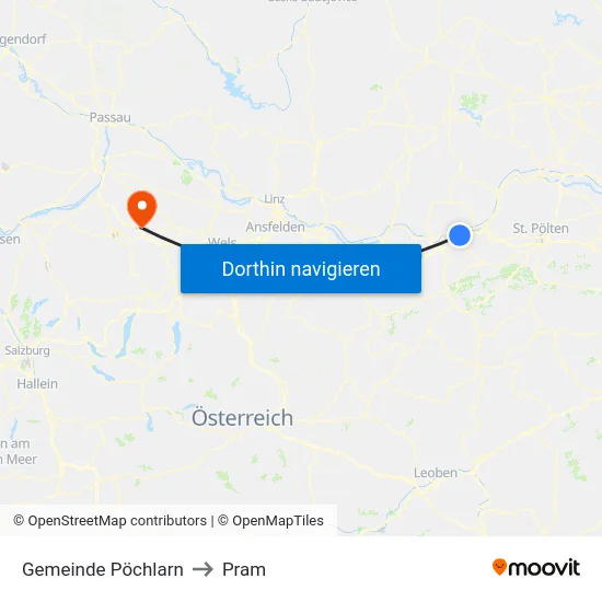 Gemeinde Pöchlarn to Pram map