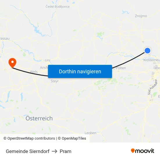 Gemeinde Sierndorf to Pram map