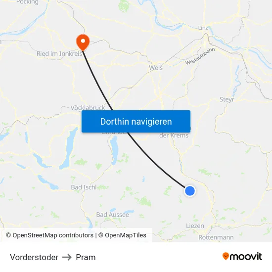 Vorderstoder to Pram map