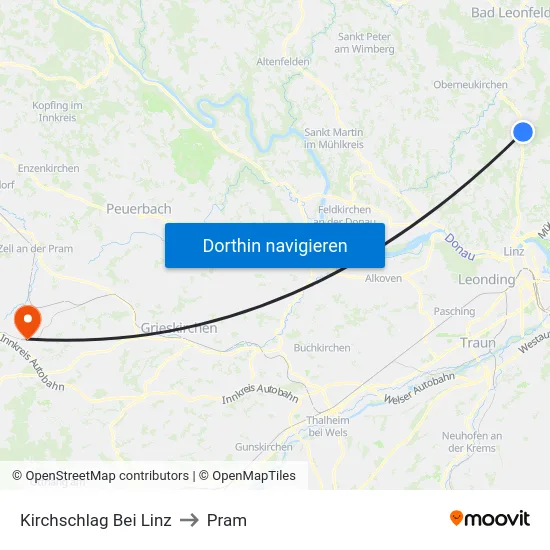 Kirchschlag Bei Linz to Pram map