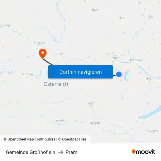 Gemeinde Großhöflein to Pram map