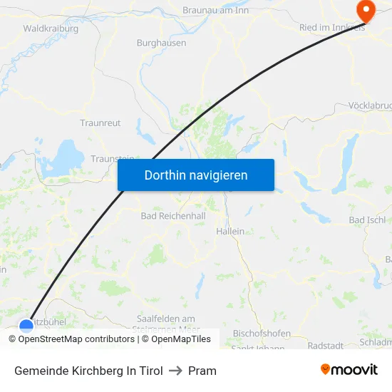 Gemeinde Kirchberg In Tirol to Pram map