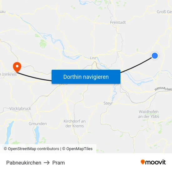 Pabneukirchen to Pram map