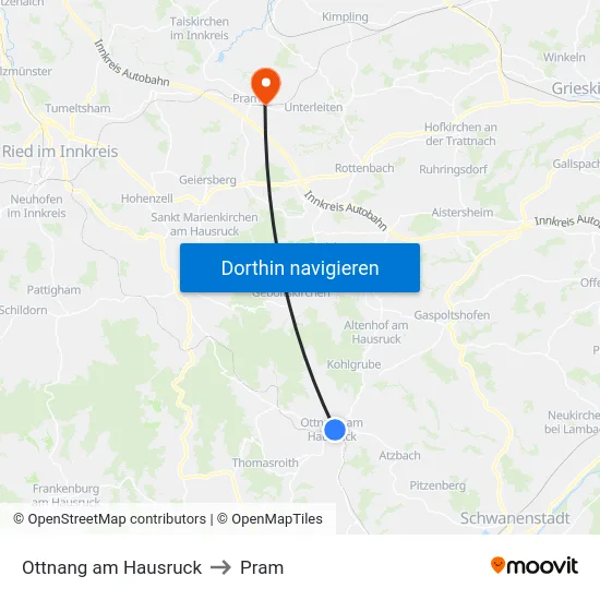 Ottnang am Hausruck to Pram map