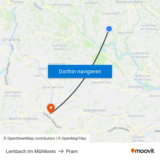 Lembach Im Mühlkreis to Pram map
