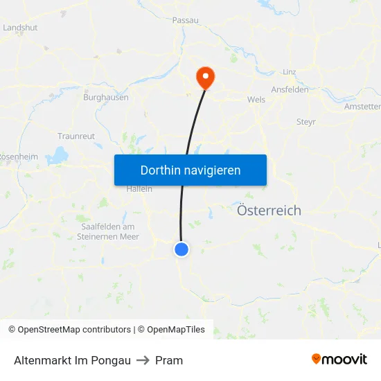 Altenmarkt Im Pongau to Pram map