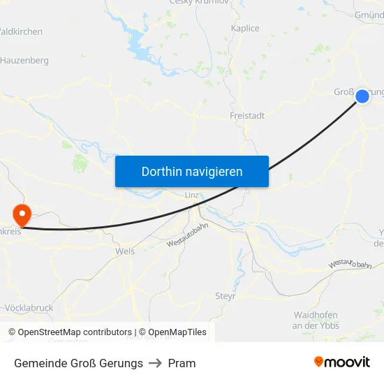Gemeinde Groß Gerungs to Pram map