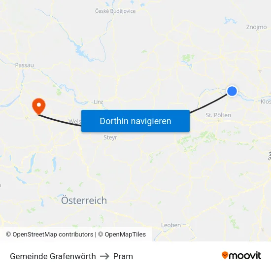 Gemeinde Grafenwörth to Pram map