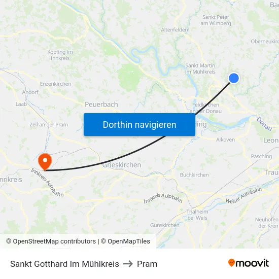 Sankt Gotthard Im Mühlkreis to Pram map