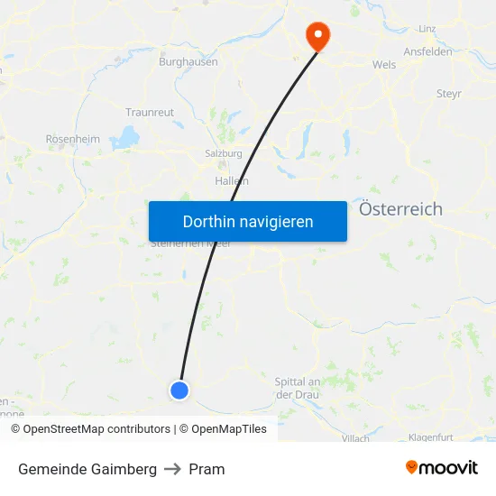 Gemeinde Gaimberg to Pram map