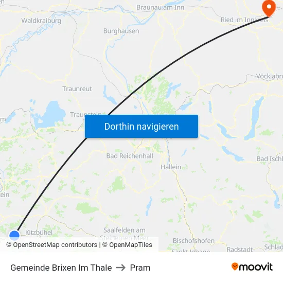 Gemeinde Brixen Im Thale to Pram map