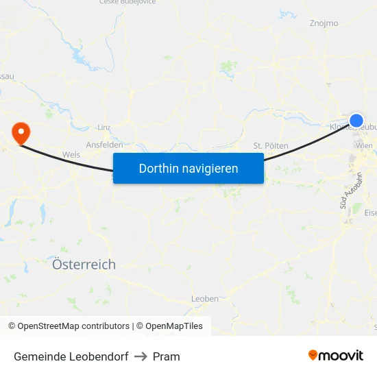 Gemeinde Leobendorf to Pram map
