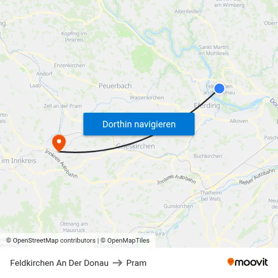 Feldkirchen An Der Donau to Pram map