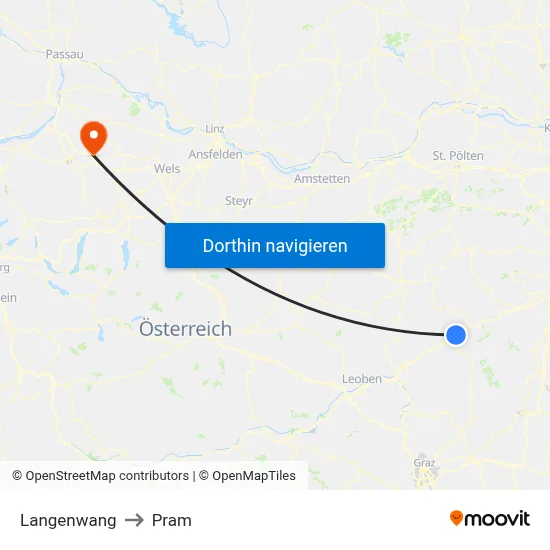 Langenwang to Pram map