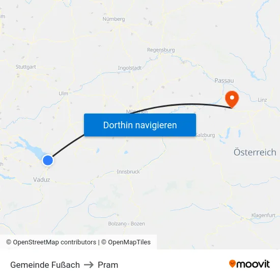 Gemeinde Fußach to Pram map