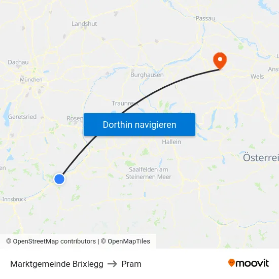 Marktgemeinde Brixlegg to Pram map