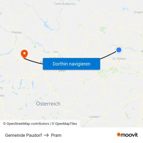 Gemeinde Paudorf to Pram map
