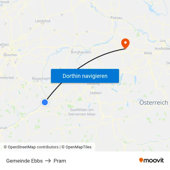 Gemeinde Ebbs to Pram map