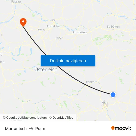 Mortantsch to Pram map