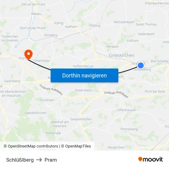 Schlüßlberg to Pram map