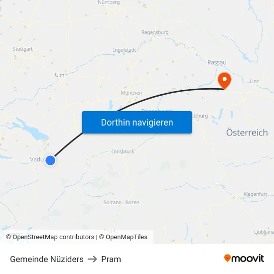 Gemeinde Nüziders to Pram map