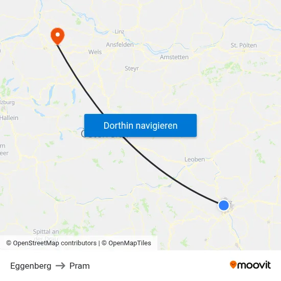 Eggenberg to Pram map