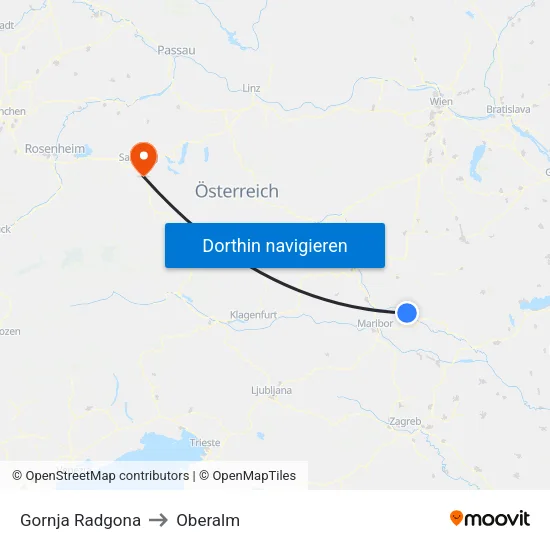 Gornja Radgona to Oberalm map