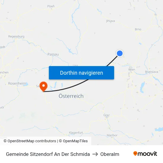 Gemeinde Sitzendorf An Der Schmida to Oberalm map