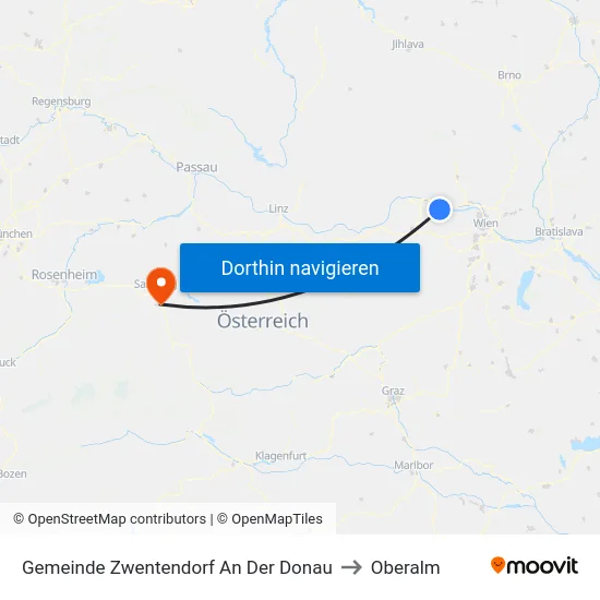 Gemeinde Zwentendorf An Der Donau to Oberalm map