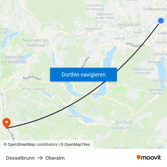 Desselbrunn to Oberalm map