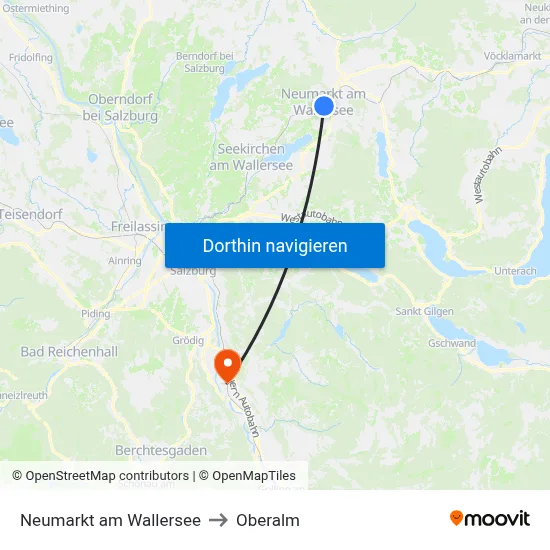 Neumarkt am Wallersee to Oberalm map
