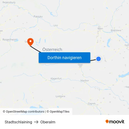 Stadtschlaining to Oberalm map