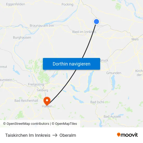 Taiskirchen Im Innkreis to Oberalm map