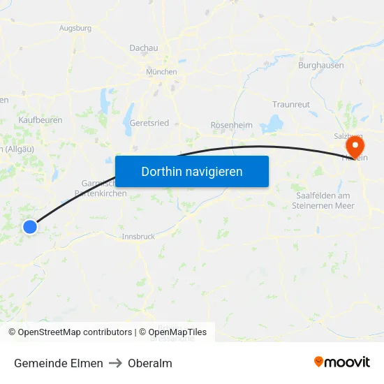 Gemeinde Elmen to Oberalm map