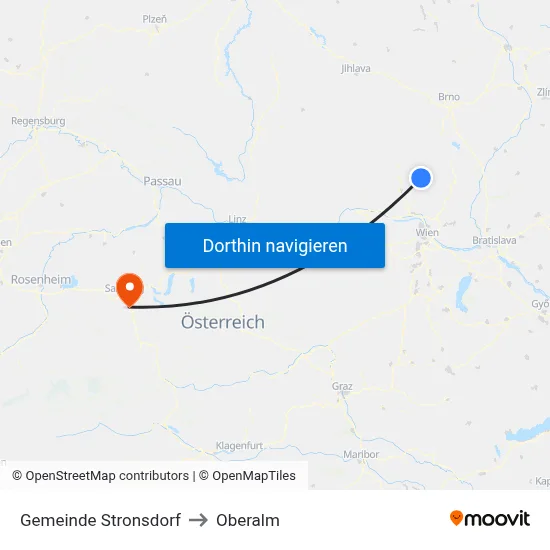 Gemeinde Stronsdorf to Oberalm map