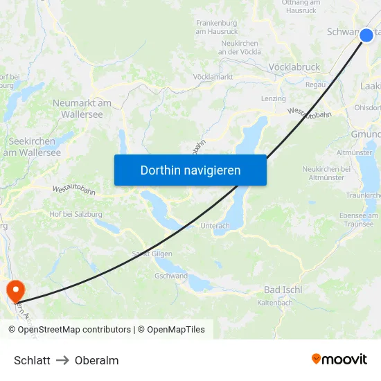 Schlatt to Oberalm map