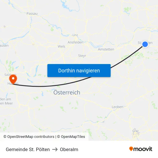 Gemeinde St. Pölten to Oberalm map